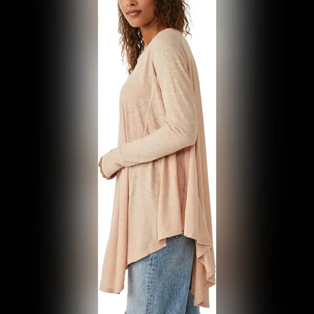 FREE PEOPLE new ARIA top COTTON BLEND in Misty Mink XS NEW